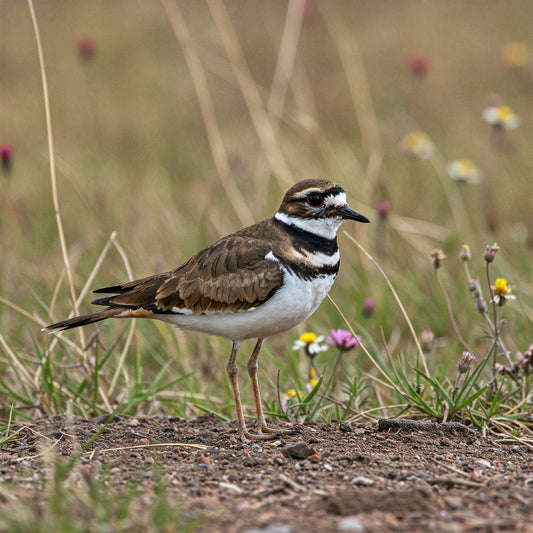 Killdeer standing in a field